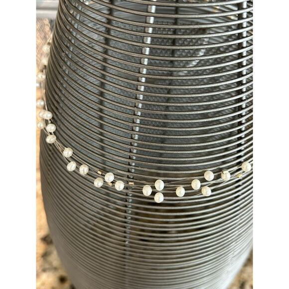 Beautiful Sterling Cultured Pearl Chain‎ Bracelet + 5 Strand Floating Necklace - Picture 7 of 10